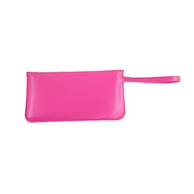 uma necessaire rosa de costas